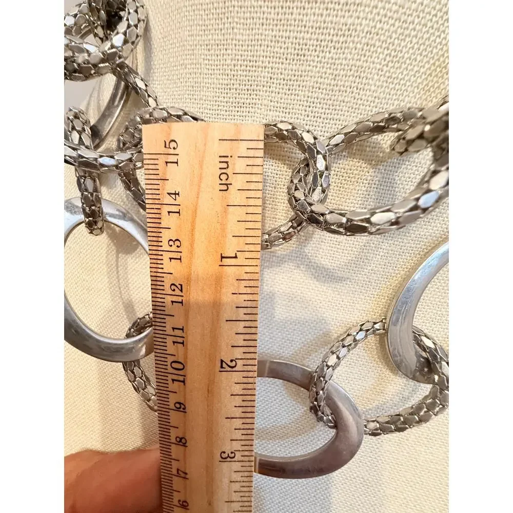 Vintage Lane Bryant Chunky Mixed Link Statement Necklace 15”